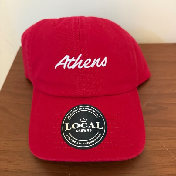 NWT Local Crowns Athens “The Classic City” Hat, Adjustable, Red - Picture 1 of 3